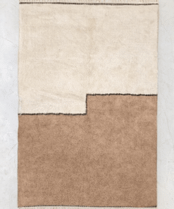 Tifawin– Beige And White Rug – Beni Ourain Abstract Custom Rug