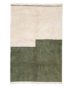 Tifawin– Green And White Rug – Beni Ourain Abstract Custom Rug