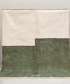 Alternative view of Tifawin– Green And White Rug – Beni Ourain Abstract Custom Rug