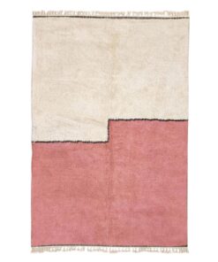 Tifawin– Pink And White Rug – Beni Ourain Abstract Custom Rug