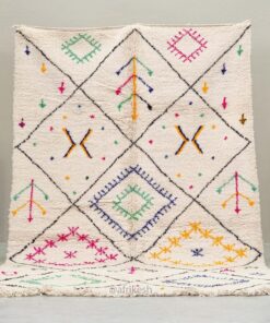 Alternative view of TILIWA – White and Pink Geometric Rug – Beni Ourain Custom Rug