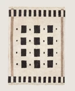 Tissilt – Beni Ourain Black and White Rug – Custom Geometric Rug
