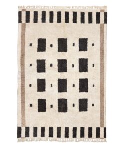 Tissilt – Beni Ourain Black and White Rug – Custom Geometric Rug