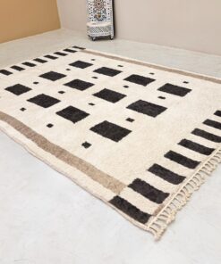 Alternative view of Tissilt – Beni Ourain Black and White Rug – Custom Geometric Rug