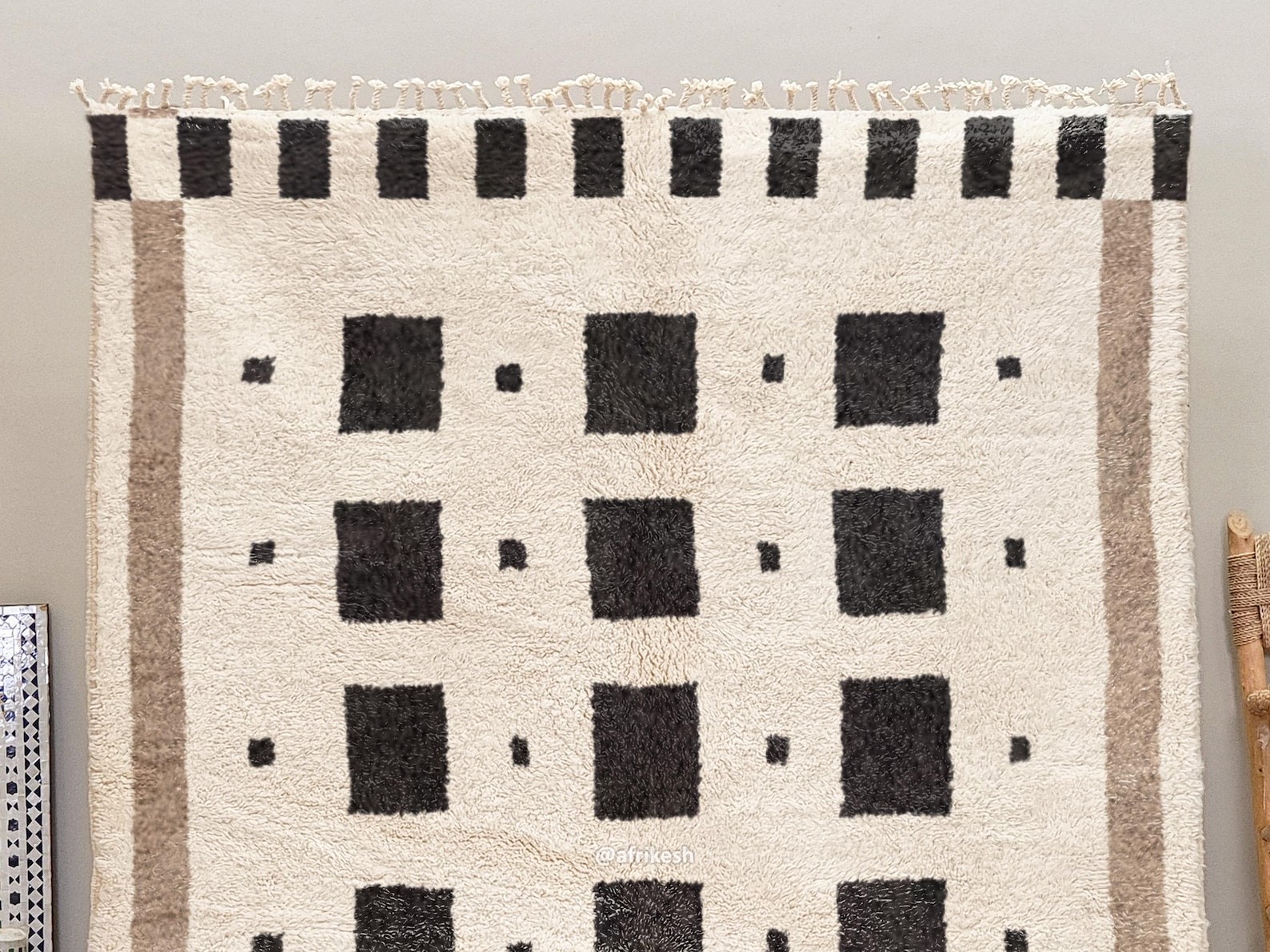 Tissilt – Beni Ourain Black and White Rug – Custom Geometric Rug - Image 5