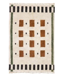 Tissilt – Beni Ourain Brown and White Rug – Custom Geometric Rug