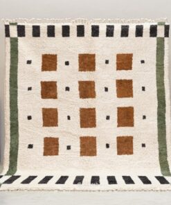 Alternative view of Tissilt – Beni Ourain Brown and White Rug – Custom Geometric Rug