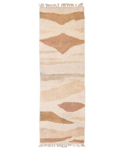 Zareen– brown and white Runner – Beni Ourain Custom Abstract Rug