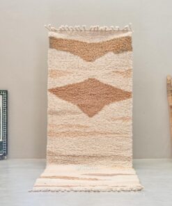 Alternative view of Zareen– brown and white Runner – Beni Ourain Custom Abstract Rug