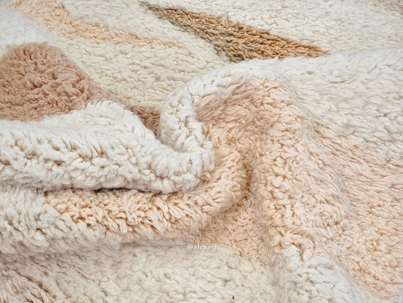 Zareen– brown and white Runner – Beni Ourain Custom Abstract Rug - Image 6