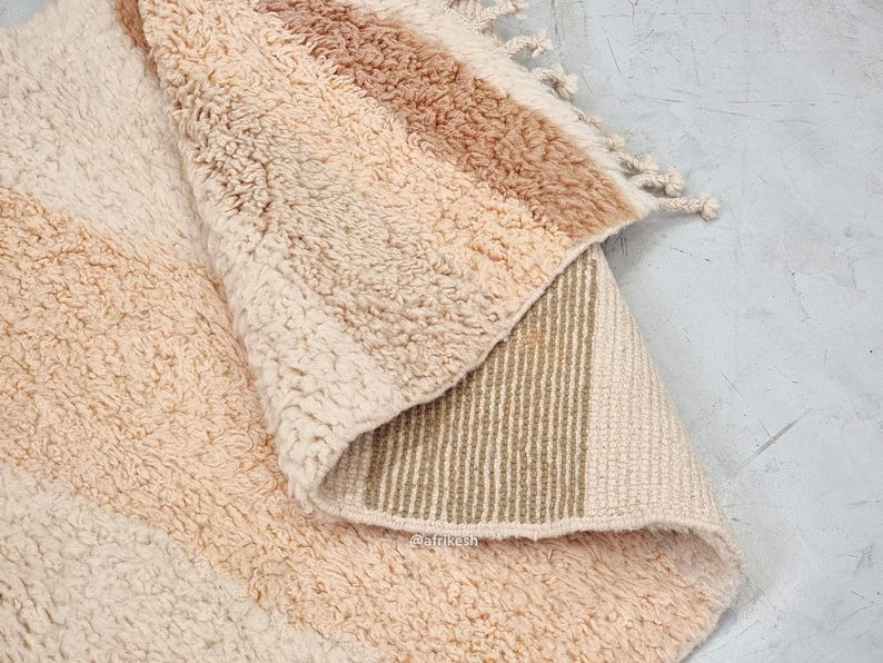 Zareen– brown and white Runner – Beni Ourain Custom Abstract Rug - Image 7