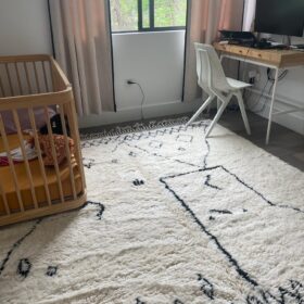 Ranya  – Black And White Rug – Beni Ourain Abstract Custom Rug