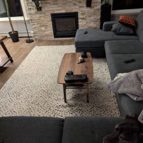 AMNAY-Moroccan Maroon And White Rug-Custom Beni Ourain Dotted Carpet