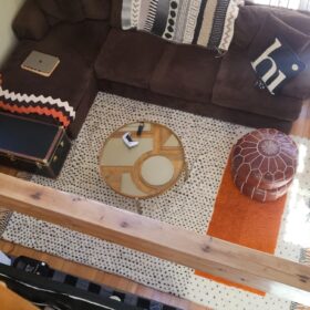 AMNAY-Moroccan Maroon And White Rug-Custom Beni Ourain Dotted Carpet