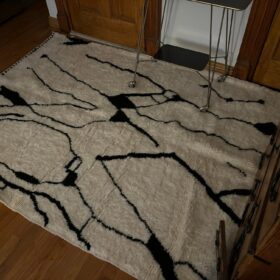 Sana– Green Striped Rug | Moroccan Beni Ourain Rug – Custom Sizes