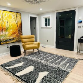 Sana– Green Striped Rug | Moroccan Beni Ourain Rug – Custom Sizes