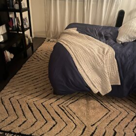 Aylin – Beni Ourain Tufted Rug – Custom Yellow And Green Rug – Moroccan Handmade Carpet