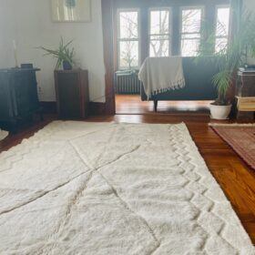 Aylin – Beni Ourain Tufted Rug – Custom Yellow And Green Rug – Moroccan Handmade Carpet