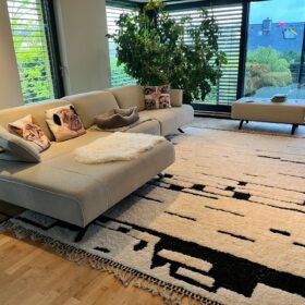 Aylin – Beni Ourain Tufted Rug – Custom Yellow And Green Rug – Moroccan Handmade Carpet