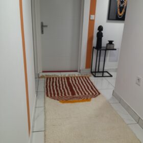 Aghilas – White and Black Striped Rug | Moroccan Beni Ourain Rug – Custom Sizes