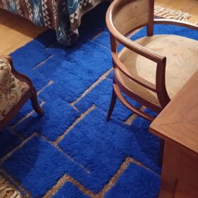 Aylin – Beni Ourain Tufted Rug – Custom Yellow And Green Rug – Moroccan Handmade Carpet