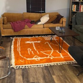 Ranya  – Black And White Rug – Beni Ourain Abstract Custom Rug