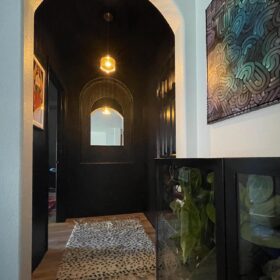 AMNAY-Moroccan Maroon And White Rug-Custom Beni Ourain Dotted Carpet