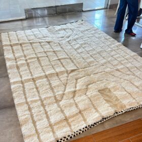 Aylin – Beni Ourain Tufted Rug – Custom Yellow And Green Rug – Moroccan Handmade Carpet