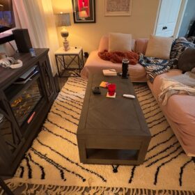 Sana– Green Striped Rug | Moroccan Beni Ourain Rug – Custom Sizes