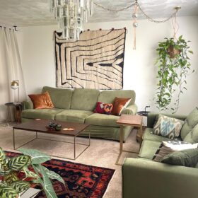 Aylin – Beni Ourain Tufted Rug – Custom Yellow And Green Rug – Moroccan Handmade Carpet