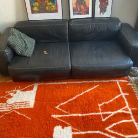 Ranya  – Black And White Rug – Beni Ourain Abstract Custom Rug