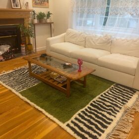 Tanaghma – Black and Brown Rug | Moroccan Beni Ourain Striped Carpet– Custom Sizes