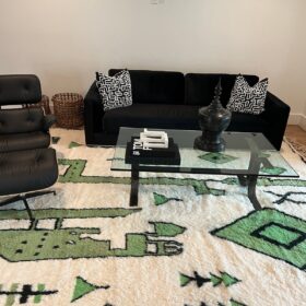 Ghita – Beige And Black Rug – Beni Ourain Custom Abstract Rug