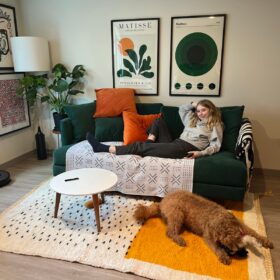 AMNAY-Moroccan Maroon And White Rug-Custom Beni Ourain Dotted Carpet