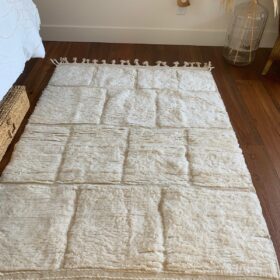 Aylin – Beni Ourain Tufted Rug – Custom Yellow And Green Rug – Moroccan Handmade Carpet