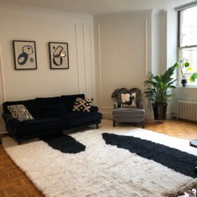 Ranya  – Black And White Rug – Beni Ourain Abstract Custom Rug