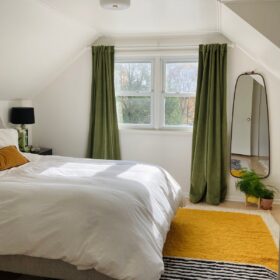 Sana– Green Striped Rug | Moroccan Beni Ourain Rug – Custom Sizes