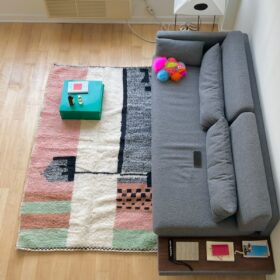 Ranya  – Black And White Rug – Beni Ourain Abstract Custom Rug