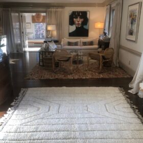 Aylin – Beni Ourain Tufted Rug – Custom Yellow And Green Rug – Moroccan Handmade Carpet