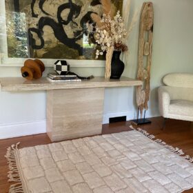 Aylin – Beni Ourain Tufted Rug – Custom Yellow And Green Rug – Moroccan Handmade Carpet