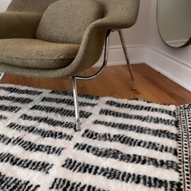 Sana– Green Striped Rug | Moroccan Beni Ourain Rug – Custom Sizes