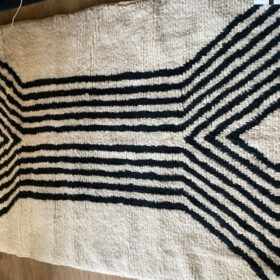Fadwa – White and Black Rug | Moroccan Beni Ourain Striped Carpet– Custom Sizes