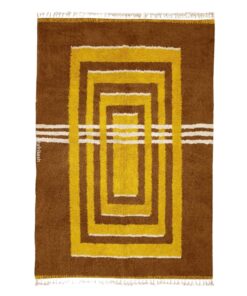 Aderfi– Beni Ourain Brown and Yellow Moroccan Rug – Custom Geometric Rug