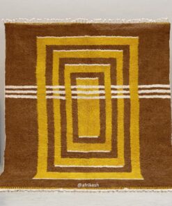 Alternative view of Aderfi– Beni Ourain Brown and Yellow Moroccan Rug – Custom Geometric Rug
