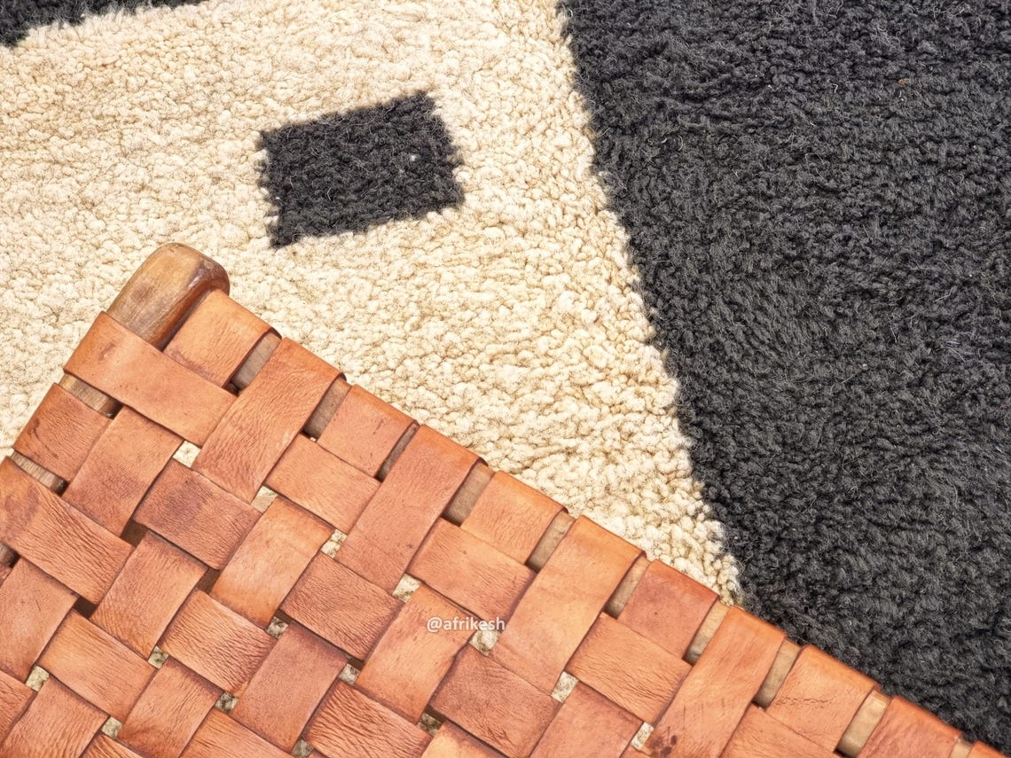 Aksel – Beni Ourain Black and Beige Moroccan Rug – Geometric Custom Rug - Image 8