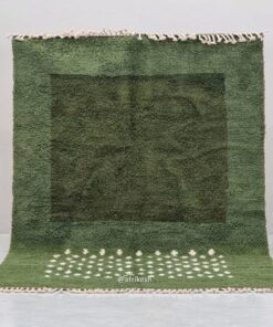 Alternative view of Amellal – Moroccan Green Rug- Beni Ourain Dotted Carpet– Custom Sizes