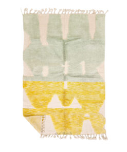 Aylin- Green and Yellow Moroccan Rug - Beni Ourain Abstract Rug 6x8