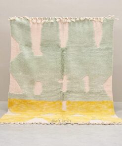 Alternative view of Aylin- Green and Yellow Moroccan Rug - Beni Ourain Abstract Rug 6x8