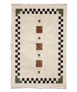Fajr– Beni Ourain Black and Green Rug – Geometric Custom  Rug