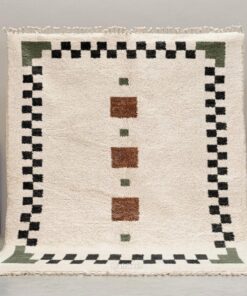 Alternative view of Fajr– Beni Ourain Black and Green Rug – Geometric Custom  Rug